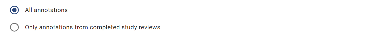 Screenshot: Choose data to export